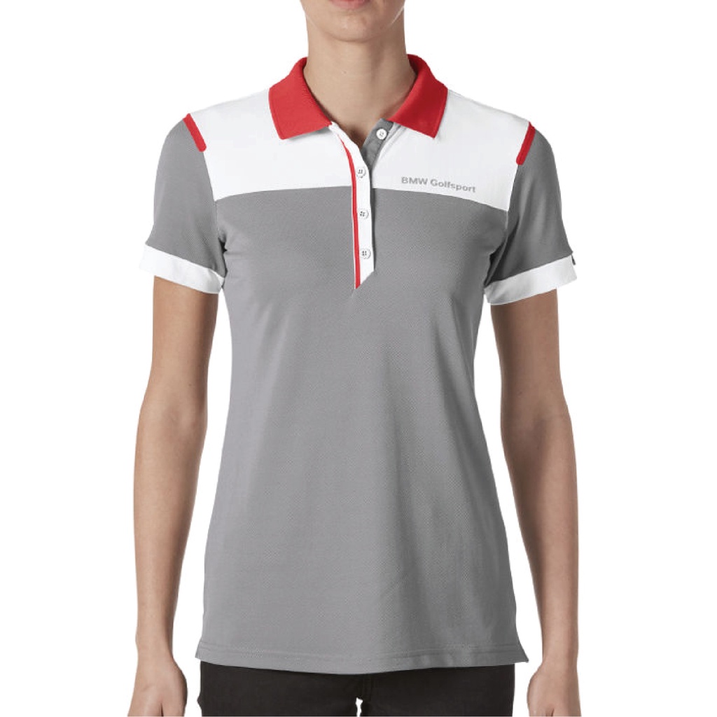 bmw-golfsport-เสื้อโปโลสตรีสีเทาขาว-ไซต์-xs-m