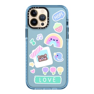 Casetify Cute Stickers by BeckyCas 13 Pro Max  Impact Case  Color: Sheer- Sierra Blue [13PMสินค้าพร้อมส่ง]
