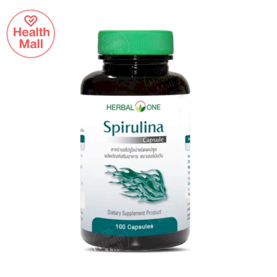 ภาพสินค้าHerbal One Spirulina 100 Capsules เฮอร์บัลวัน สาหร่ายสไปรูไลน่า 100 แคปซูล อ้วยอันโอสถ จากร้าน healthmall88 บน Shopee ภาพที่ 1