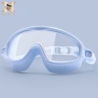 สินค้า LOCO FISH แว่นตาว่ายน้ำเด็ก กันน้ำและกันฝ้า แว่นตาดำน้ำ HD อุปกรณ์แว่นตาว่ายน้ำมืออาชีพกรอบขนาดใหญ่โปร่งใส