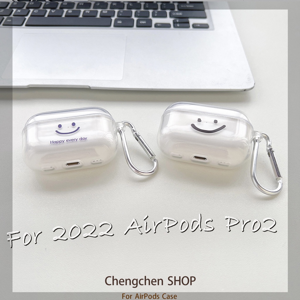 เคสหูฟัง-แบบใส-ลายหน้ายิ้ม-สําหรับ-airpods-pro2gen-2022