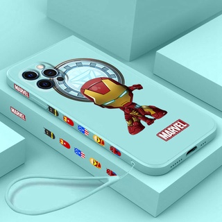 【iron Man】เคสโทรศัพท์มือถือ ซิลิโคนนิ่ม ลายมาร์เวล พร้อมสายคล้อง สําหรับ OPPO A5S A12 A16 A15S A15 A55 A54 A74 A94 A53 A31 2020 A92 A52 A3S A16K A12E