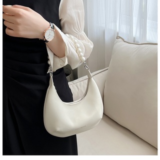 【COD】 กระเป๋าสะพายข้าง∈♤♈Pearl half moon underarm bag หญิง 2022 ใหม่อินเทรนด์ระดับไฮเอนด์แบบพกพา all-match ins super fir