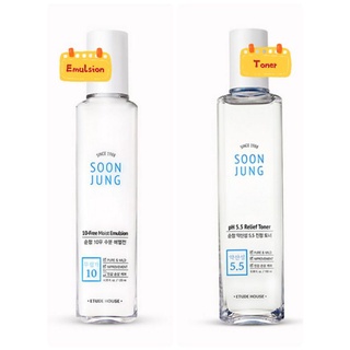 Etude Soon Jung pH 5.5 Relief Toner/10-Free moist Emulsion(Exp.2025)