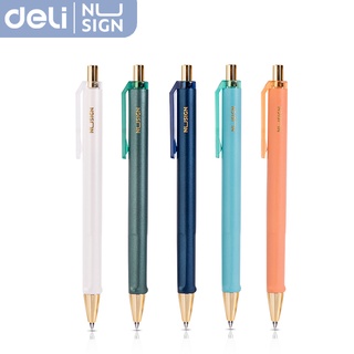 Deli（1 ด้าม）ปากกา ปากกาเจล แบบกด หมึกดำ 0.5mm การจัดส่งแบบสุ่มสี ​เครื่องเขียน อุปกรณ์การเรียน Gel pen