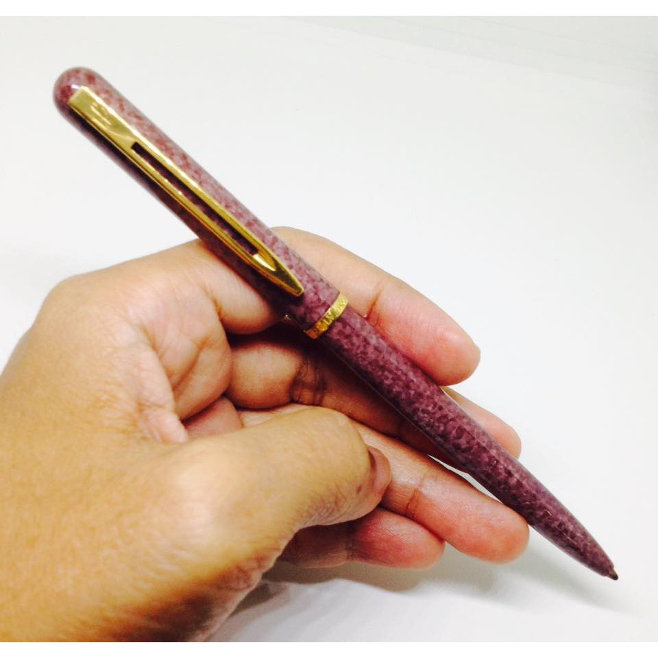 ปากกาลูกลื่น-waterman-made-in-france-ลายหินอ่อนแหนบสีทอง-มือสอง