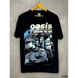 Oasisเสื้อยืดสีดำสกรีนลายFC269