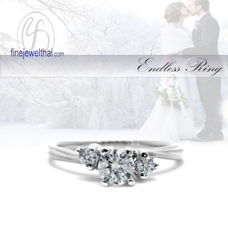 Finejewelthai-แหวนเพชร-แหวนเงิน-เงินแท้ 925-แหวนหมั้น-แหวนแต่งงาน-Diamond Cz-silver-wedding-ring - R1292cz