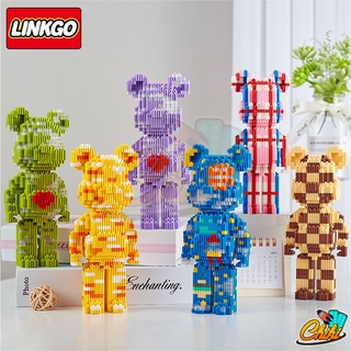 ตัวต่อ บล็อคนาโน เฟือง บล็อคตัวต่อ Bearbrick ห​มีแบ​ร์บ​ริค​ LINKGO มี 10 แบบ