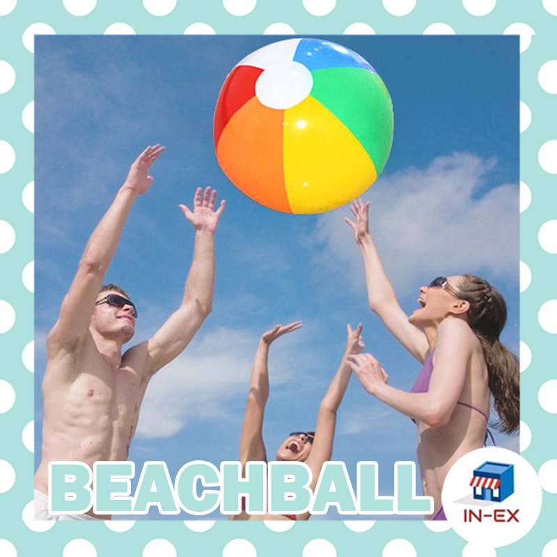 ภาพหน้าปกสินค้าINEXSHOP - ลูกบอลชายหาดแบบเป่าลมขนาด 26 ซม. ลูกบอลเด็กเล่น ลูกบอลสีเป่าลม บอลเป่าลม