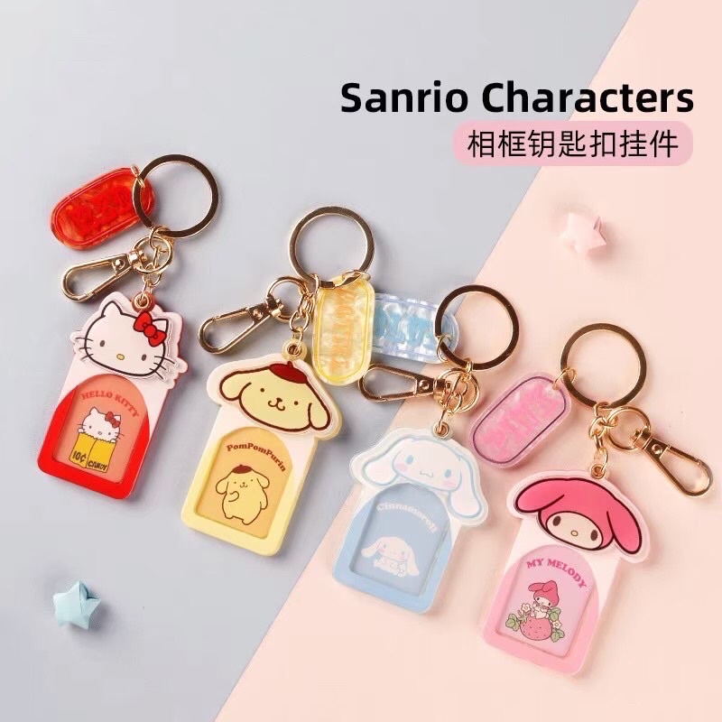 พร้อมส่ง-sanrio-x-miniso-id-photo-keyring-พวงกุญเเจใส่รูป