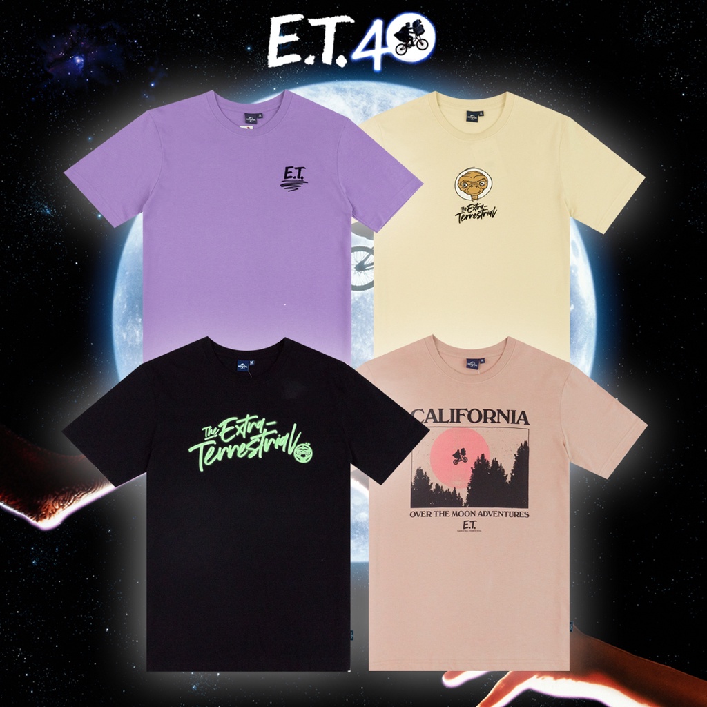 new-universal-studios-men-e-t-the-extra-terrestrial-t-shirt-เสื้อยืดผู้ชายยูนิเวอร์แซล-สตูดิโอ-e-t-40-years-สินค้าล