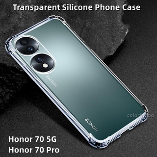 เคสโทรศัพท์มือถือ ซิลิโคนนิ่ม TPU ใส กันกระแทก ป้องกันเลนส์กล้อง สําหรับ Huawei Honor 70 Pro 70Pro Honor70 5G 2022
