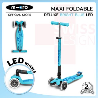 Micro Maxi Deluxe Foldable LED สกู๊ตเตอร์เด็ก อายุตั้งแต่ 5-12 ปี