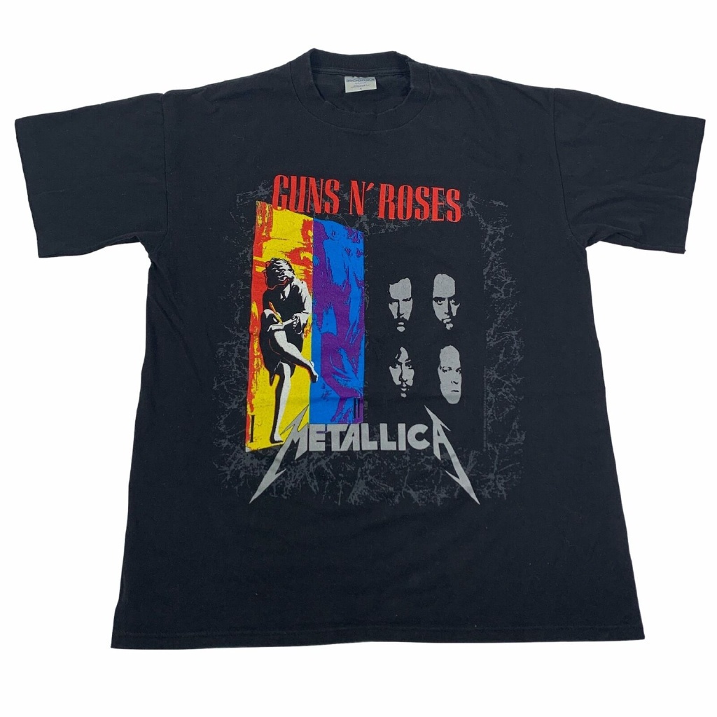 เสื้อยืดสีขาว-กิลแดน-วินเทจ-guns-n-roses-เมทัลลิกา-1992-ทัวร์เสื้อยืดศรัทธาไม่มีอีกแล้ว