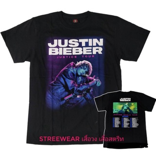เสื้อยืดโอเวอร์ไซส์เสื้อยืด Justin Bieber เสื้อยืดแขนสั้น ป้าย Rock yeahS-3XL