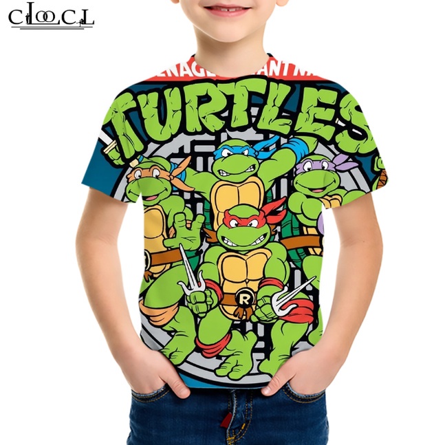cloocl-เสื้อยืดแขนสั้น-พิมพ์ลายการ์ตูนเต่านินจา-สําหรับวัยรุ่น-ทุกเพศ