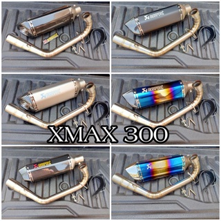 ชุดท่อ Xmax-300 วัสดุแสตนเลสเกรด 304 (ปี 2021 ขึ้นไปใส่ไม่ได้)+ ปลายท่อ AK14นิ้ว