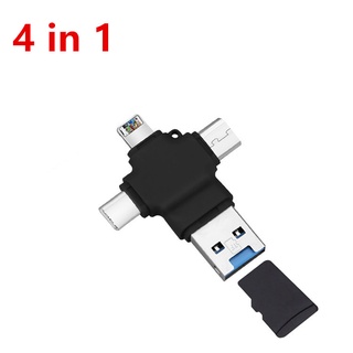 แฟลชไดรฟ์ OTG USB 4 in 1 สําหรับเครื่องอ่านการ์ด PC โทรศัพท์