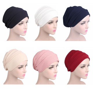 หมวกผ้าโพกศีรษะผ้าฝ้ายสำหรับสตรีมุสลิม