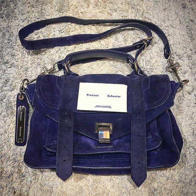 Proenza Schouler Tiny In Deep Blue Suede Shopee Thailand