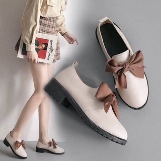 ☼Sweet+ Girl☀Hot sale！ อังกฤษ รองเท้า หญิง พ.ศ. 2564 ใหม่ ป่า เวอร์ชั่นเกาหลี ร้องเท้า ย้อนยุค เพิ่มแคชเมียร์ รองเท้าเดี