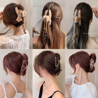 IFYOU เครื่องประดับผม กิ๊บติดผม โลหะ ประดับไข่มุก รูปผีเสื้อ หรูหรา เหมาะกับของขวัญ สไตล์เกาหลี สําหรับผู้หญิง