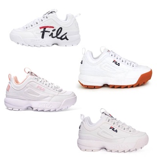 Fila Collection ฟีล่า รองเท้าผ้าใบ รองเท้าแฟชั่น รองเท้าลำลอง รองเท้าสีขาว UX Disruptor 2 Script และ Disruptor 2 Premium (2990)