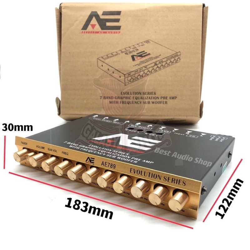 ปรีแอมป์เครื่องเสียงรถยนต์12v-dc-7แบรน-ดีae-ae789-เสียงดี-ปรีแอมป์-7-band-ae-ระดับเสียงคุณภาพเยี่ยม-กลางแหลมชัดเจนทุ