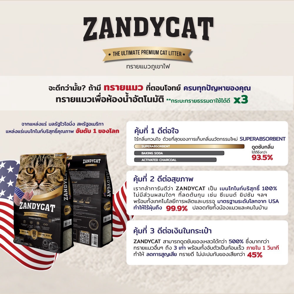 ลดล้างสต๊อค-6ลิตร-zandycat-ทรายแมวภูเขาไฟ-ทรายแมว-อัลทิเมทพรีเมียมใช้ได้กับห้องน้ำแมวแมวอัตโนมัติและกระบะทรายแมว