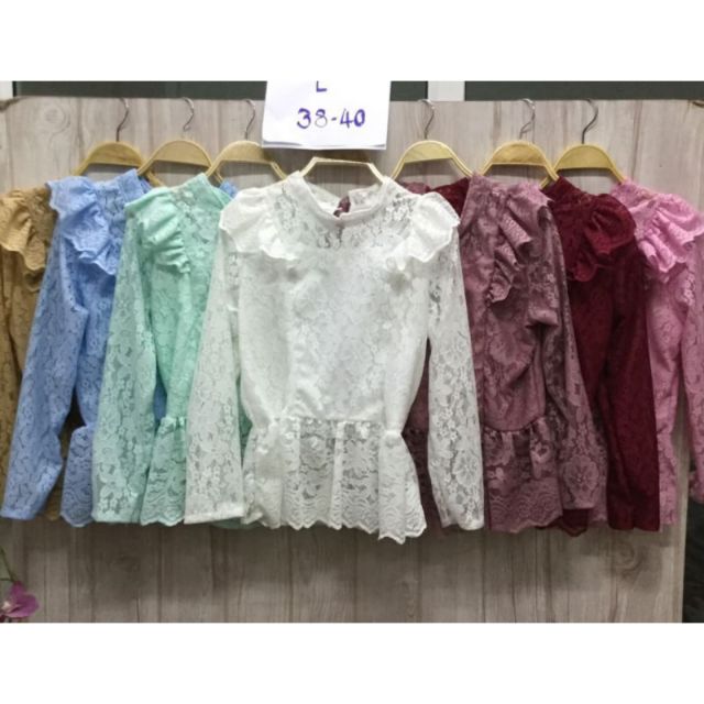 ส่งฟรี-เสื้อลูกไม้-อก-38-39