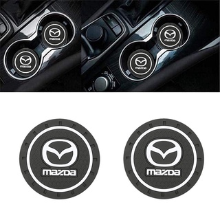 【Mazda/มาสด้า】💥พร้อมส่ง💥 2 ชิ้น  ที่รองแก้วน้ำในรถ​ ที่วางแก้ว​ แผ่นรองแก้วกันลื่นในรถยนต์ ขนาด 7ซม.วัสดุแผ่นซิลิโคลนเกรดพรีเมี่ยม Mazda2 Mazda3 CX3 CX5 BT50 CX30 MX5 CX8
