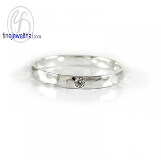 Finejewelthai แหวน-แหวนเพชร-แหวนเงินแท้-Ever-Diamond-CZ-Silver-Ring - R1228cz