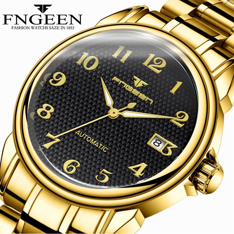 FNGEEN 6608 นาฬิกาข้อมือระบบกลไกอัตโนมัติ สำหรับผู้ชาย