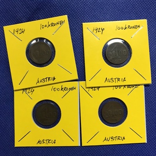 Special Lot No.60241 ปี1924 ออสเตรีย 100 KRONEN เหรียญสะสม เหรียญต่างประเทศ เหรียญเก่า หายาก ราคาถูก