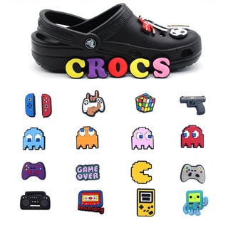 CROCS Cy-charms ใหม่ ของตกแต่งรองเท้า PVC ลายกราฟฟิตี้ Pac-Man Jibbitz สไตล์คลาสสิก DIY สําหรับเด็กผู้ชาย ผู้หญิง ขายส่ง