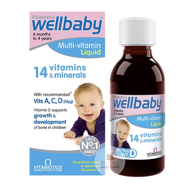 พร้อมส่ง-วิตามินรวมสำหรับทารกและเด็กเล็ก-vitabiotics-wellbaby-multi-vitamin-liquid-with-vit-d
