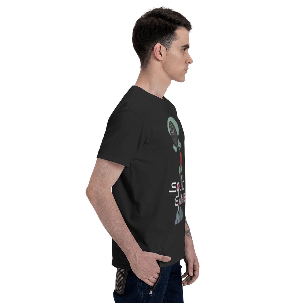 loylaiya-สควิดเกม-เล่นลุ้นตาย-ละครเกาหลี-เกาหลีใต้-squidward-game-t-shirt-tshirts-cotton-mens-basic-short-sleeve-t-shir