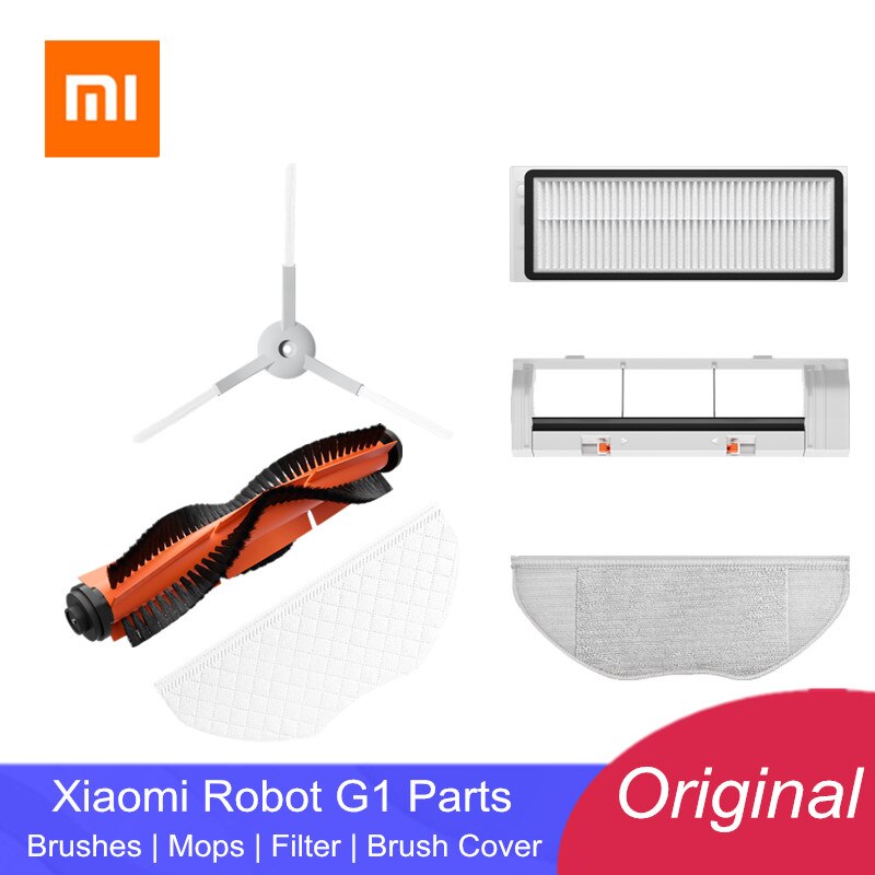 รูปภาพของแท้จริง Original Xiaomi Robot G1 and MJSTG1 Accessoreis of Filter Main Brush Side Brush Mop Rag Brush Cover Disposable Mopลองเช็คราคา