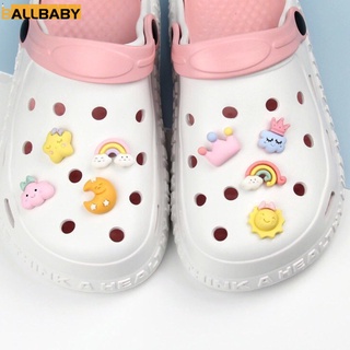 สินค้า Crocs Jibbitz Rainbow Love Cloud Hole อุปกรณ์เสริมสำหรับรองเท้าหัวเข็มขัดรองเท้าเด็กตกแต่งแฟชั่น