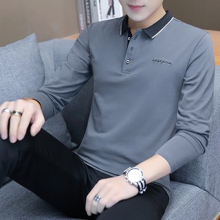 ภาพหน้าปกสินค้าPOLO shirt เสื้อโปโลแขนยาวผู้ชายสไตล์เกาหลีสลิมแขนยาวเสื้อโปโล 4 สี ที่เกี่ยวข้อง