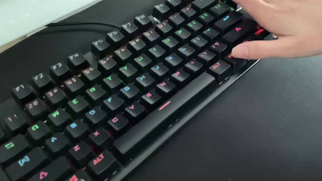 ถูก-87keys-mechanical-keyboard-blue-switch-rgb-คีย์บอร์ดมีไฟ-คีบอร์ดเกมมิ่ง-แป้นพิมพ์ไทย-tkl-keyboard-gaming-คีบอร์ด