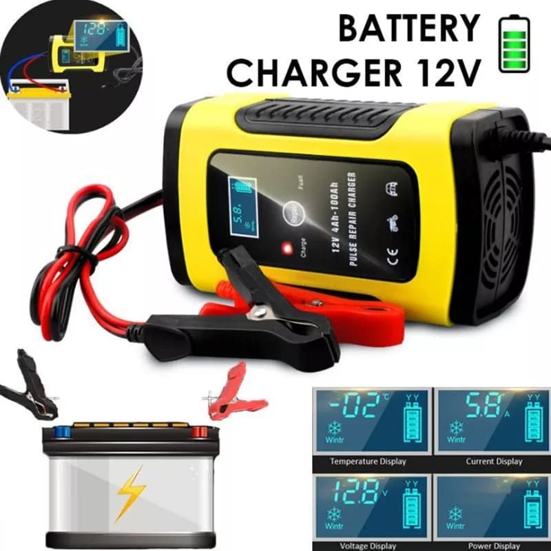 เครื่องชาร์จ-12v-อัจฉริยะและซ่อมแบตเตอรี่รถยนต์-pulse-repair-charger-12v-4-100ah-เครื่องชาร์จแบตเตอรี่