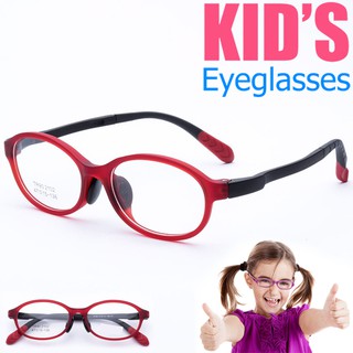 KOREA แว่นตาแฟชั่นเด็ก แว่นตาเด็ก รุ่น 2102 C-7 สีแดง ขาข้อต่อ วัสดุ TR-90 (สำหรับตัดเลนส์) เบาสวมไส่สบาย