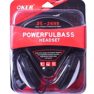 สินค้า OKER หูฟังครอบหู รุ่น OE-2699 / OE-756 ผลิตจากวัสดุคุณภาพ ให้เสียงดีชัดเจนดีไซน์ทันสมัย ใส่นาน ๆ ไม่บีบหู แข็งแรงทนทาน