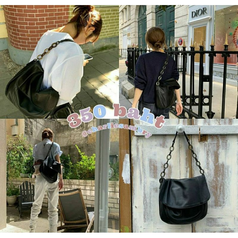 กระเป๋าสะพาย-กระเป๋าหนังสีดำ-max-bag