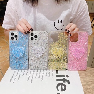 เคสโทรศัพท์มือถือลายหัวใจพร้อมกลิตเตอร์สําหรับ Samsung Galaxy S20 Fe A11 A31 A51 A71 A10S A20S Note 10 Plus Lite A32 A12 A42 A10 A20 A30 A30S A50 A50S A70 A7 A6 Plus 2018