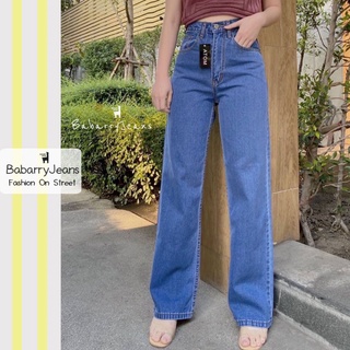 BabarryJeans กางเกงขายาวผญ ทรงกระบอก เอวสูง วินเทจ รุ่นคลาสสิค (Original) สียีนส์อ่อน ยาว 39 นิ้ว