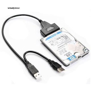 Wdte_ ฮาร์ดดิสก์ไดรฟ์ 7 + 15 Pin SATA to USB 2.0 อะแดปเตอร์สายเคเบิ้ล สําหรับ 2.5 นิ้ว HDD แล็ปท็อป