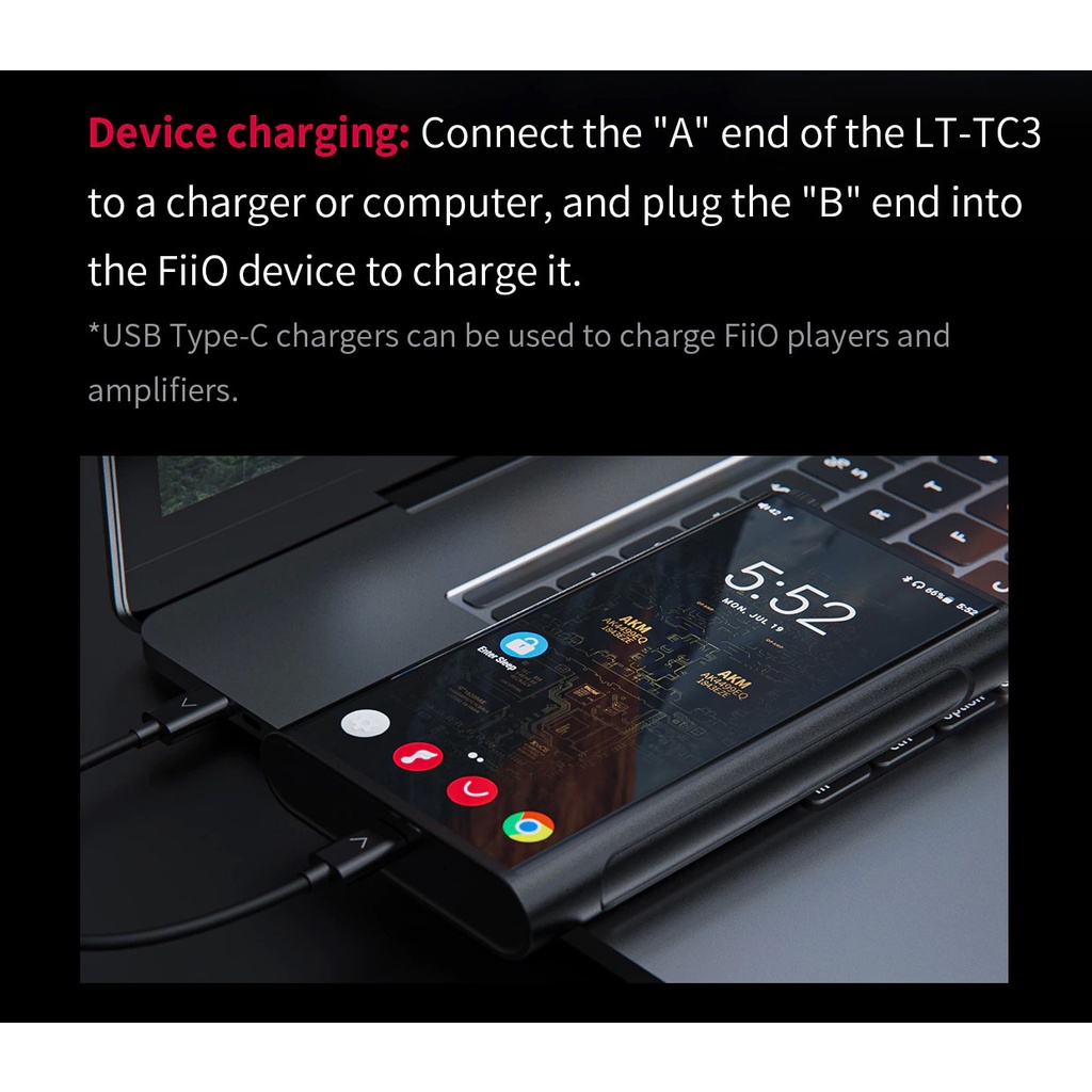 fiio-lt-tc3-สายชาร์จ-ดาต้า-usb-c-to-usb-c-สำหรับ-มือถือ-androis-ต่อกับ-dap